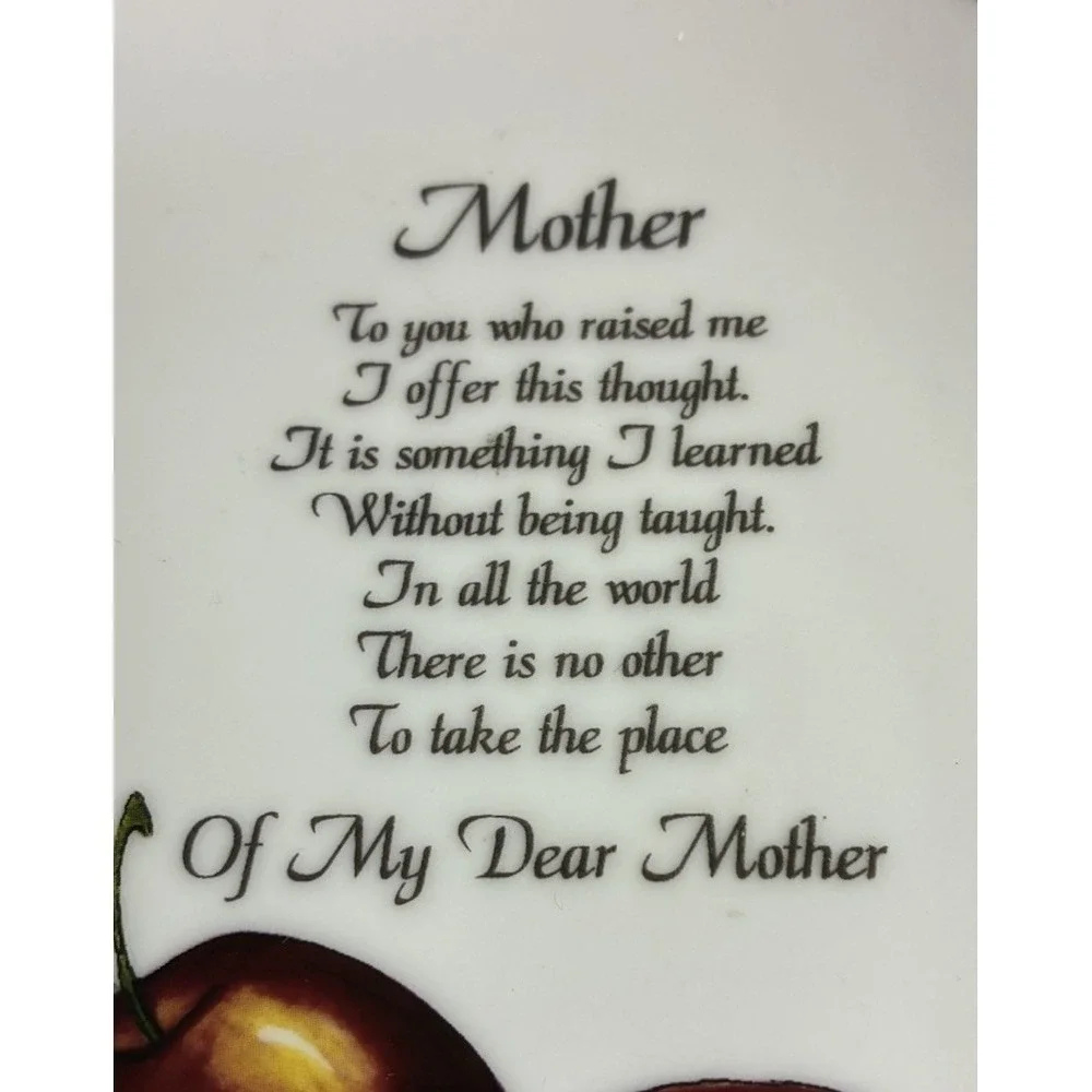 Mother's Day Plate Keepsake Apples Flowers‎ Daisies 8